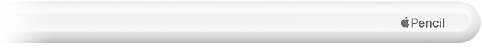 Apple Pencilの一部分の画像。筆記側ではない方の端に、Apple Pencilと表示されています