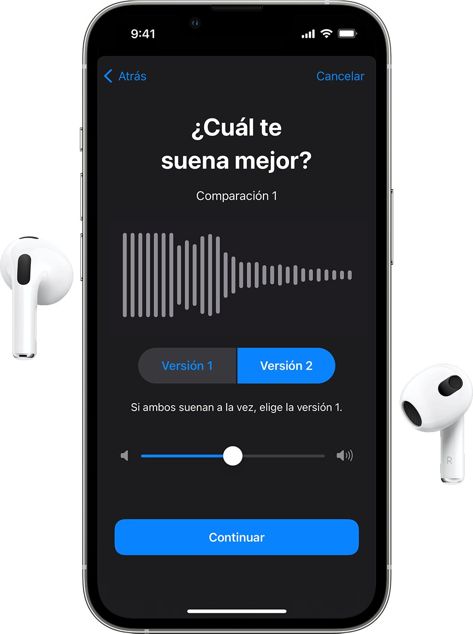 Personalizar los niveles de audio de los auriculares en tu iPhone