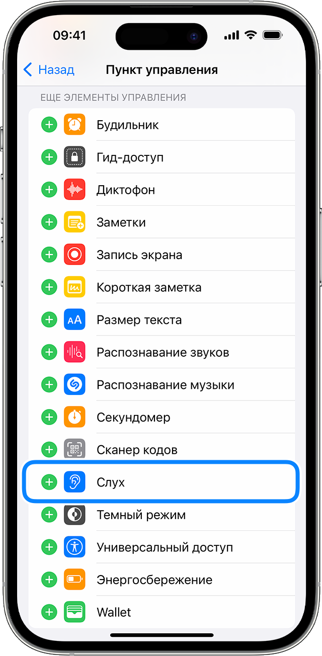 Настройки Пункта управления в ОС iOS