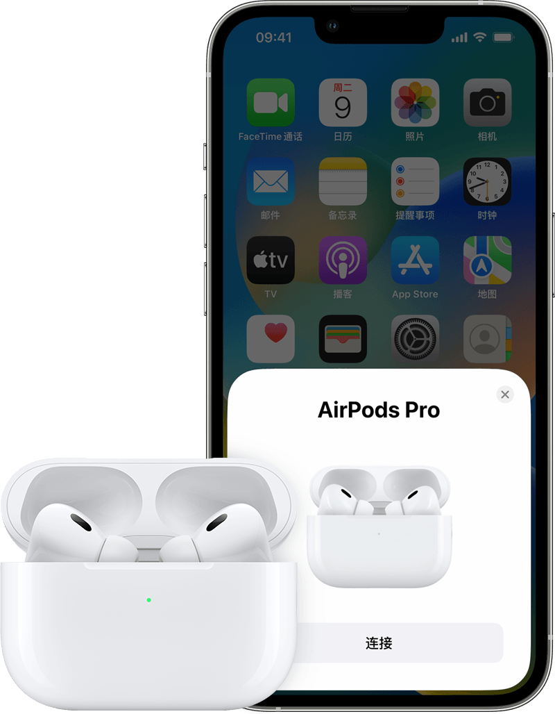 iPhone 设置界面和 AirPods