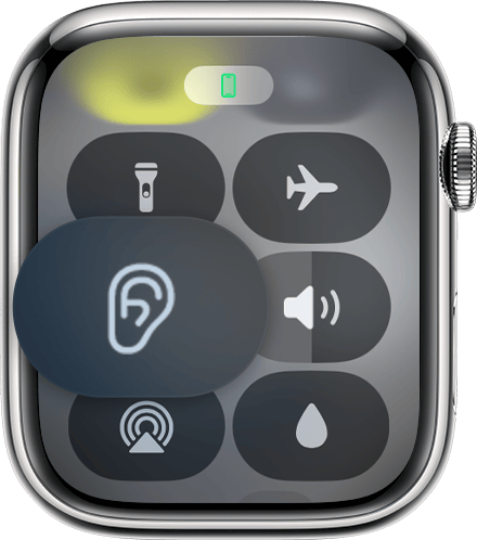 Hearing Aid control in Control Center on Apple Watch