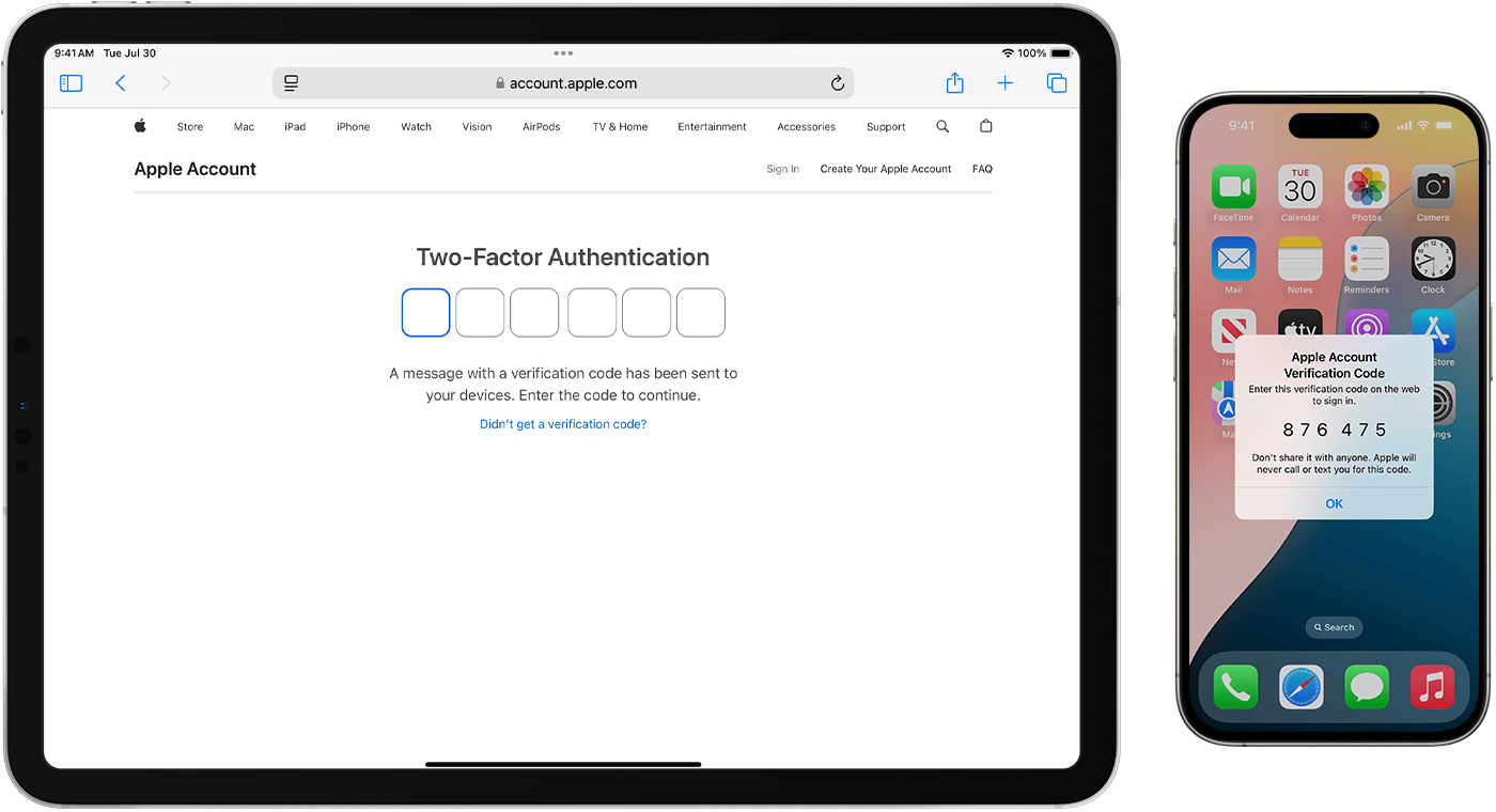 Two factor authentication for Apple Account Apple Support CA