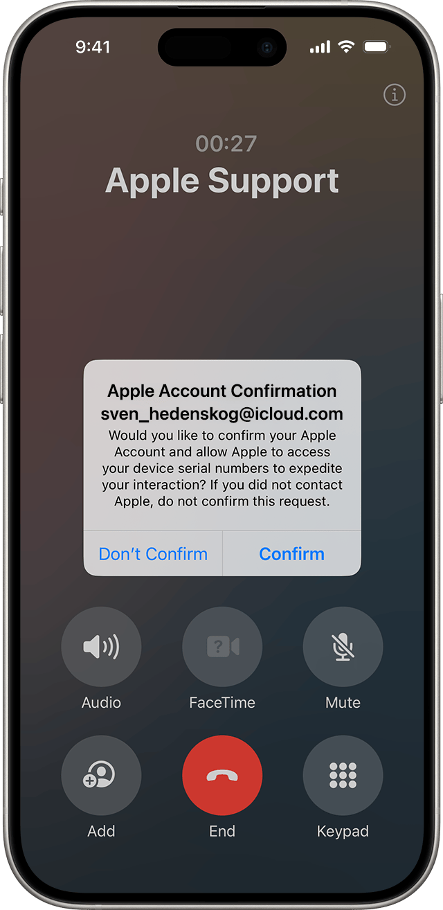 Atinge notificarea pentru a‑ți confirma contul Apple