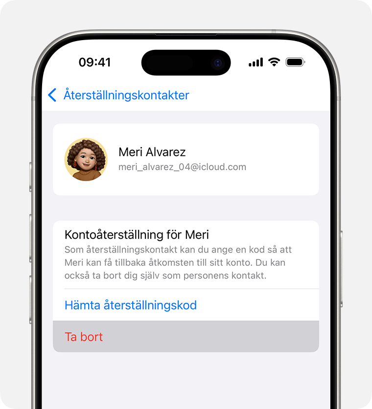 På din iPhone tar du bort dig själv som någons återställningskontakt