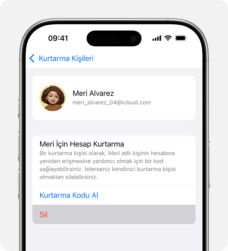 iPhone'da, kendinizi birinin kurtarma kişilerinden çıkarma