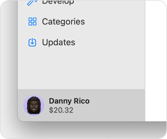 In the App Store on macOS, the account balance will be displayed at the bottom of the sidebar.