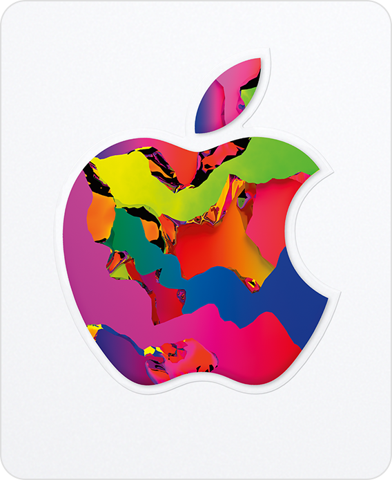 Apple Gift Card showing a colourful Apple logo on a white background.