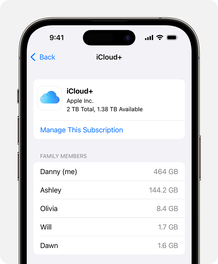 iOS 17 iPhone 14 Pro 설정 가족 구독 iCloud+