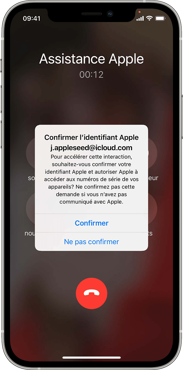Toucher la notification pour confirmer votre identifiant Apple