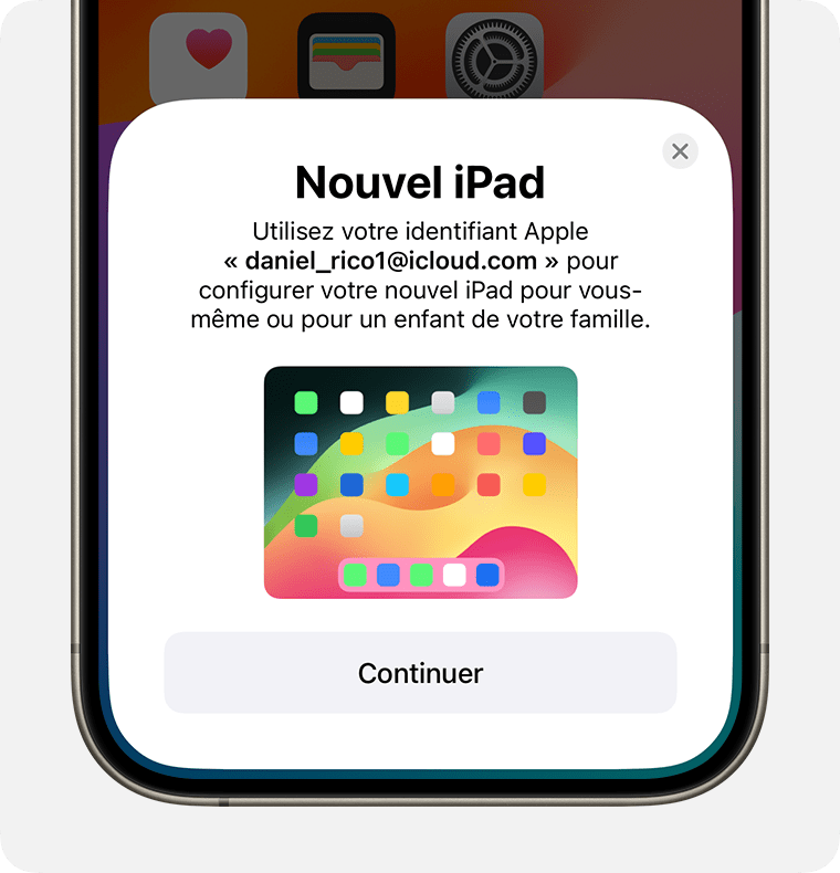 Nouvel iPad apparaît au bas de l’écran de votre iPhone.