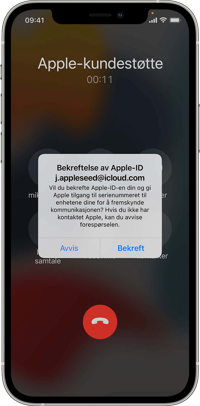 Hvis du blir bedt om å bekrefte Apple-ID-en din når du kontakter Apple -  Apple-kundestøtte (NO)