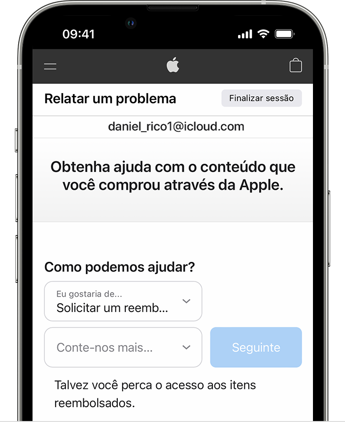 Solicitar reembolso de apps ou conteúdo comprado da Apple - Suporte da  Apple (BR)