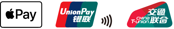 Apple Pay mark, UnionPay QuickPass logo, and China T-Union logo