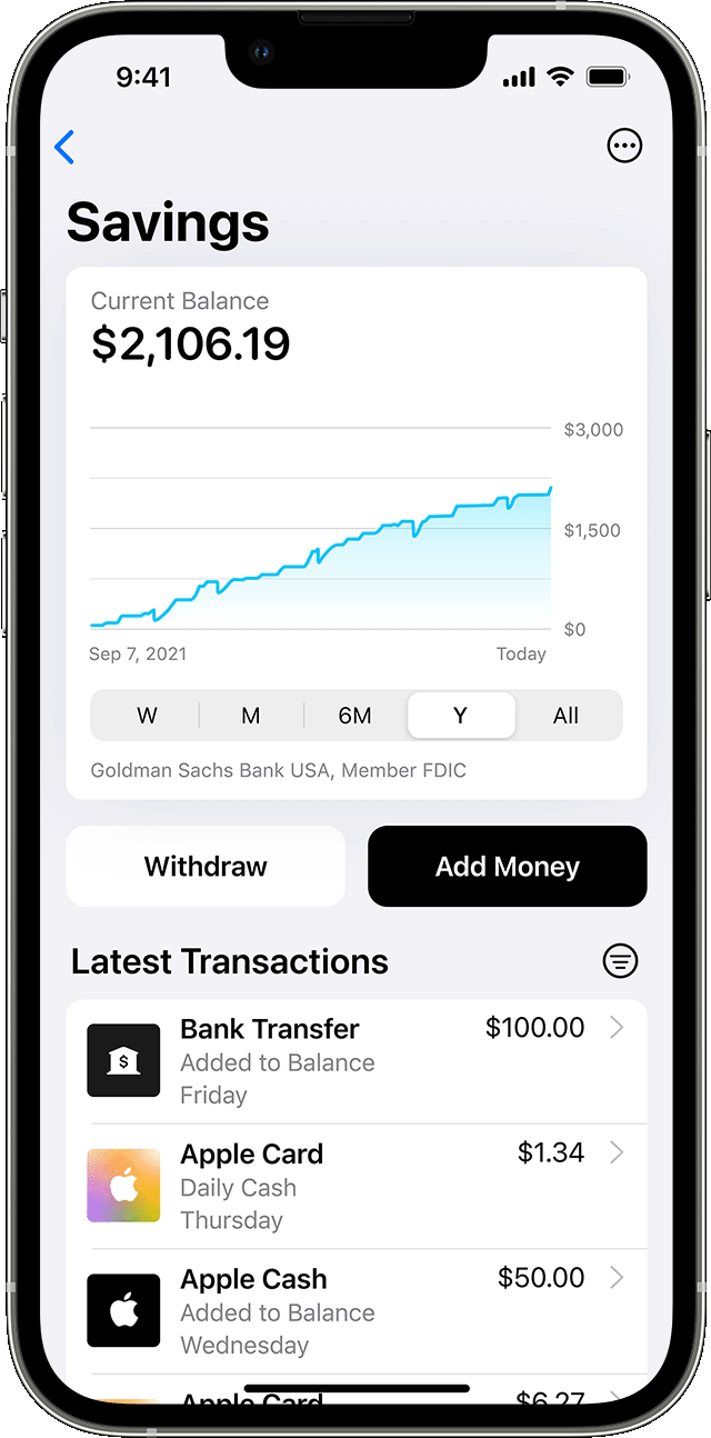 Set up and use Savings in Apple Wallet - Apple Support
