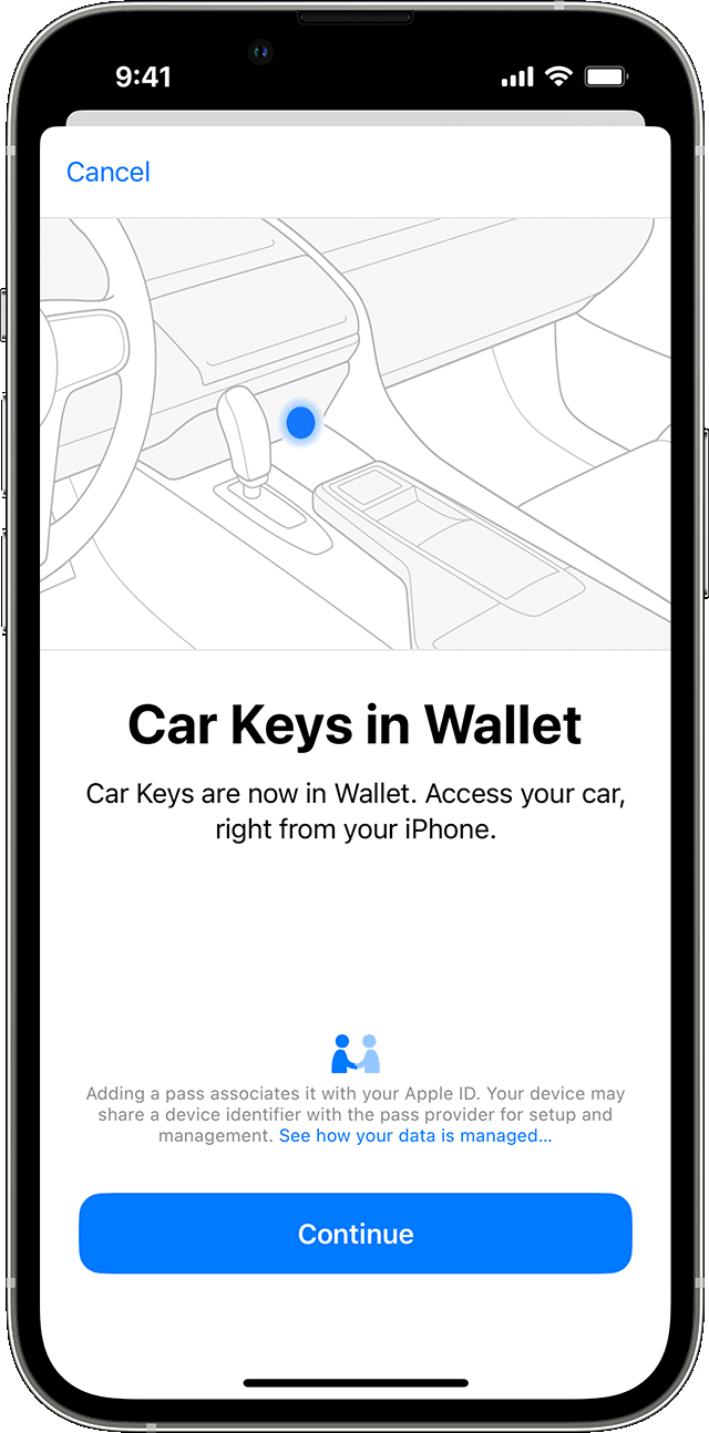 Ключове за автомобили в Wallet