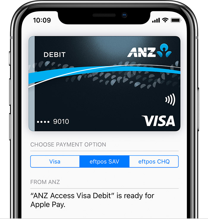 choose a payment network screen on iPhone
