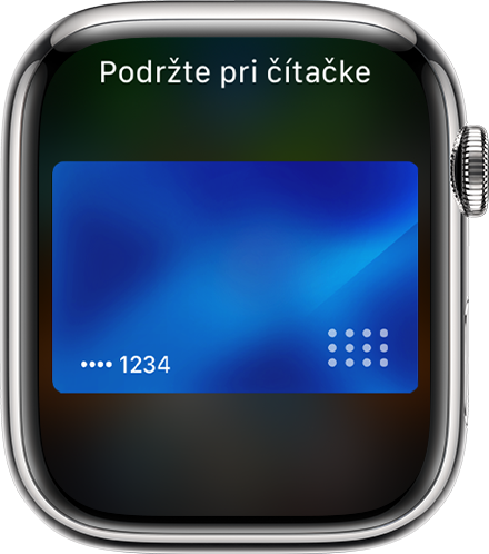 Hodinky Apple Watch zobrazujúce dokončenú platbu cez Apple Pay.