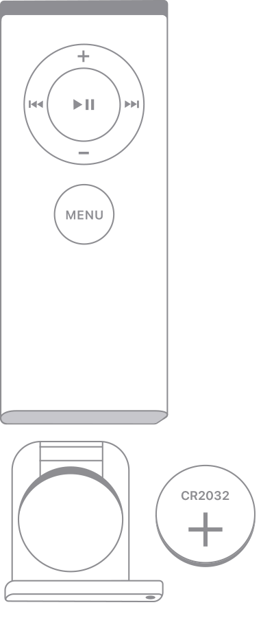 Retirer la pile de votre télécommande Apple Remote (blanche)