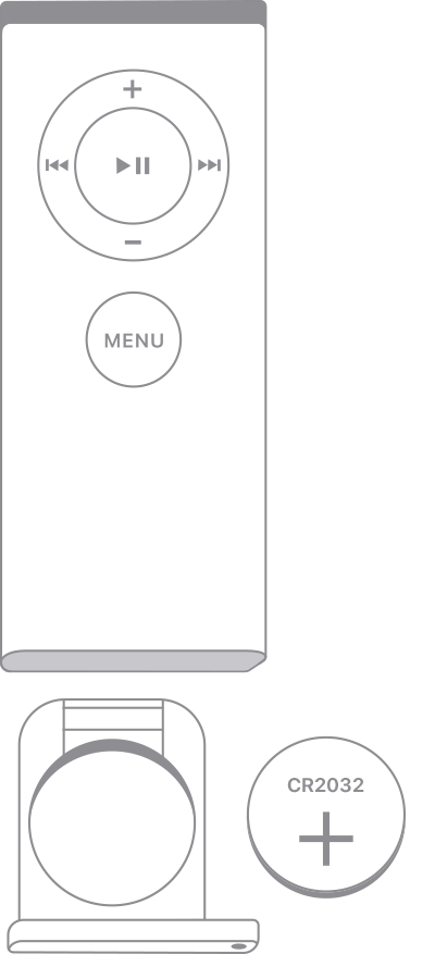 Extracción de la batería del Apple Remote (blanco)