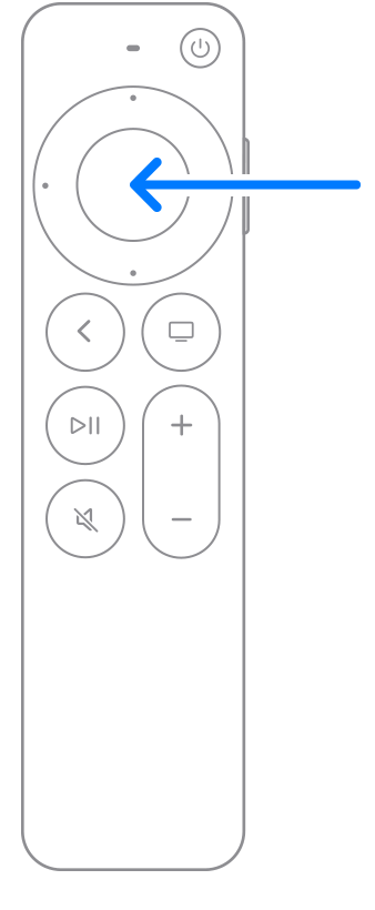 Touch surface on Apple TV remote.
