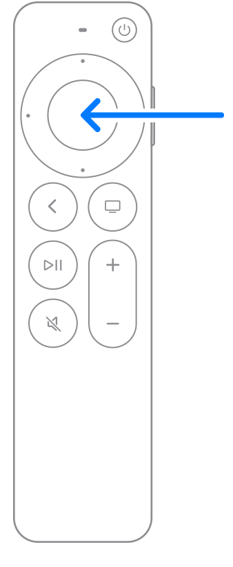 Touch-oppervlak van de Apple TV Remote.