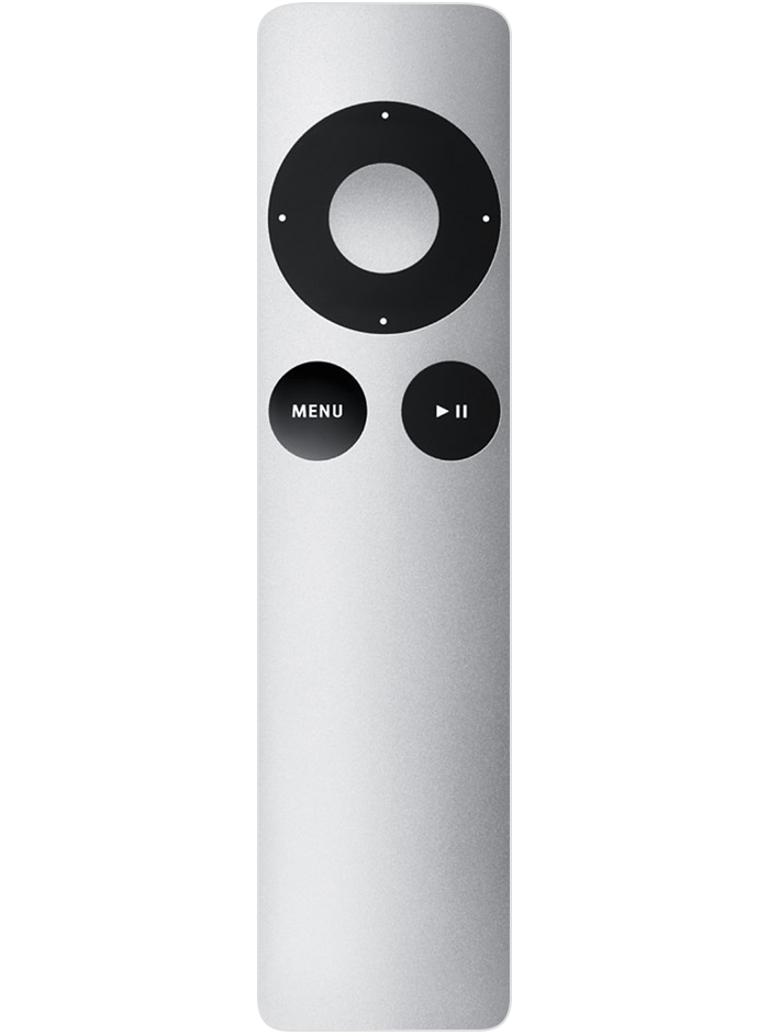 Apple Remote con scocca in alluminio di colore argento