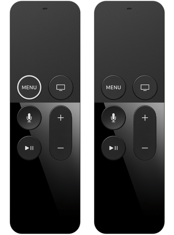 Siri Remote (1a generazione) o Apple TV Remote (1a generazione) con scocca in alluminio di colore nero e superficie Touch in vetro