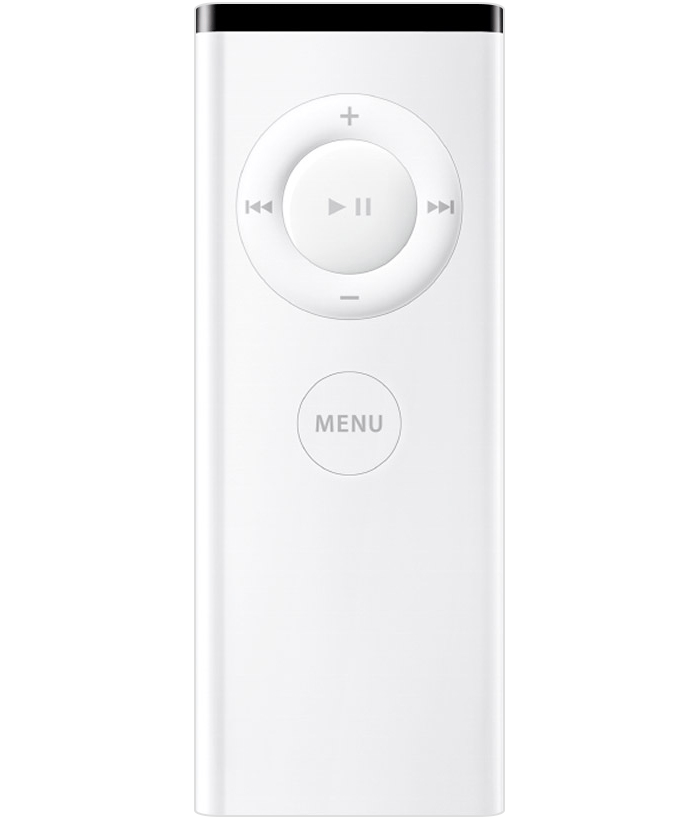 Apple Remote con scocca di colore bianco