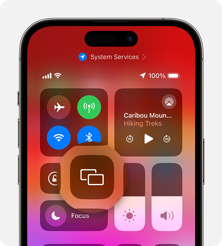 the-screen-mirroring-button-appears-highlighted-among-the-control