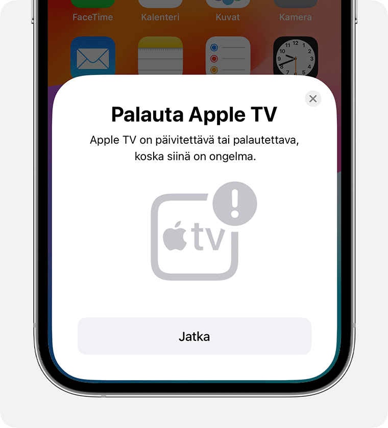 Palauta Apple TV ‑ilmoitus iPhonessa