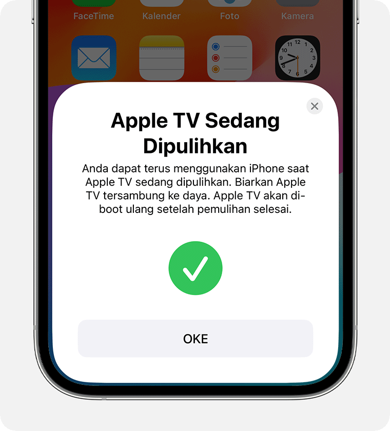 Pemberitahuan Pemulihan Apple TV Sedang Berlangsung di iPhone