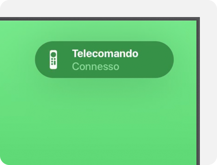 La notifica Telecomando Connesso viene visualizzata nell'angolo in alto a destra dello schermo del televisore