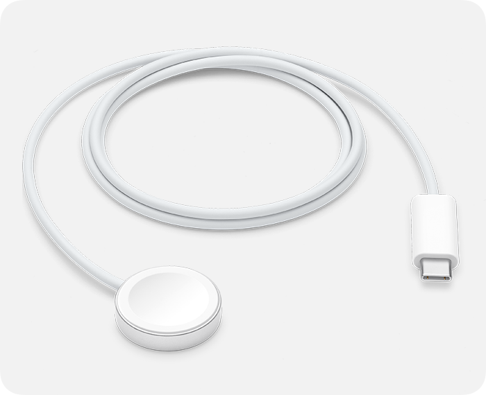 Apple Watch con un cable de carga magnética rápida con conector USB-C