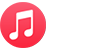 Rot-weißes Symbol für Apple Music.