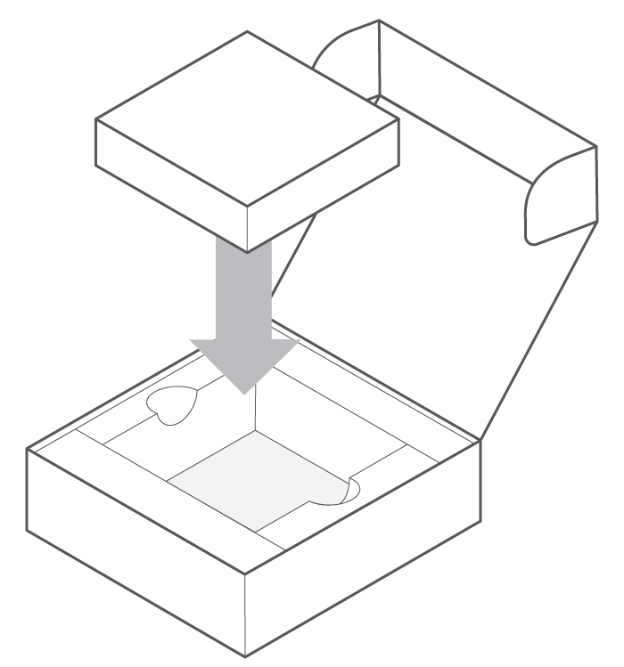 Place small box into the postage box
