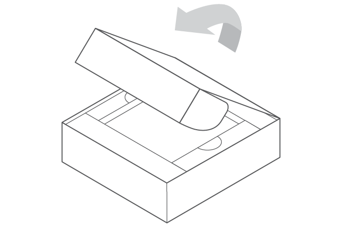 Fold down and secure shipping box lid