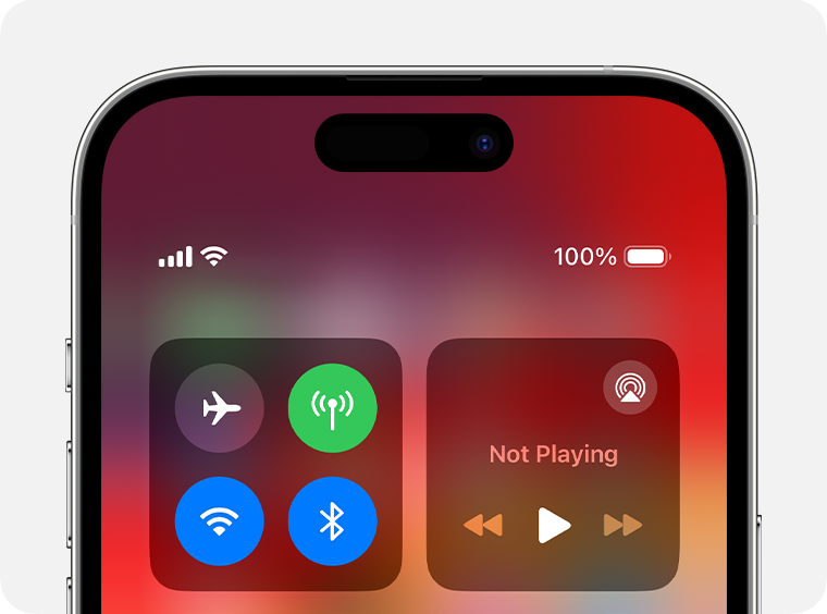 Control Centre on iPhone 14