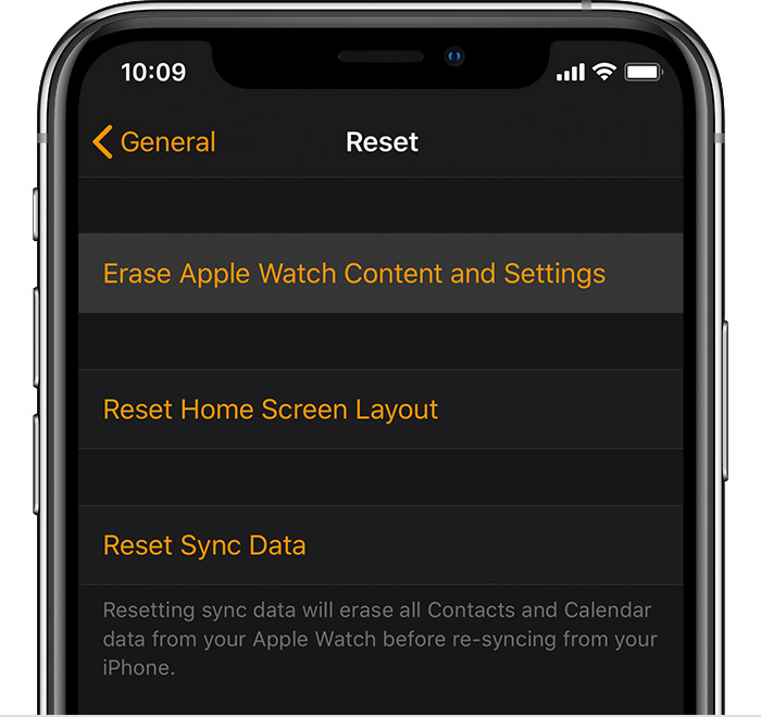 How to factory online reset an iphone watch