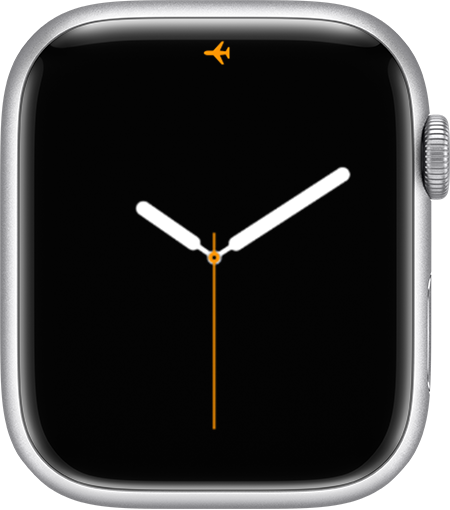 Apple Watch تعرض أيقونة "نمط الطيران" أعلى شاشتها