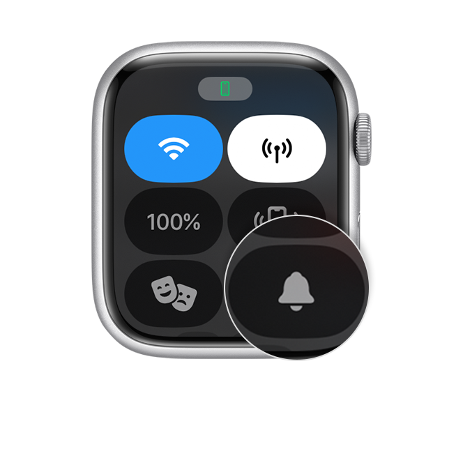 "مركز التحكم" على Apple Watch يعرض "نمط صامت".