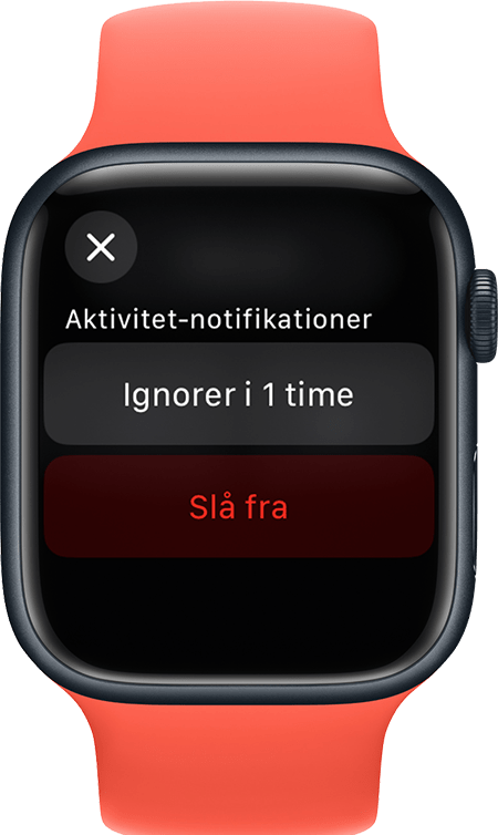 Apple Watch med visning af skærmen til at ignorere notifikationer