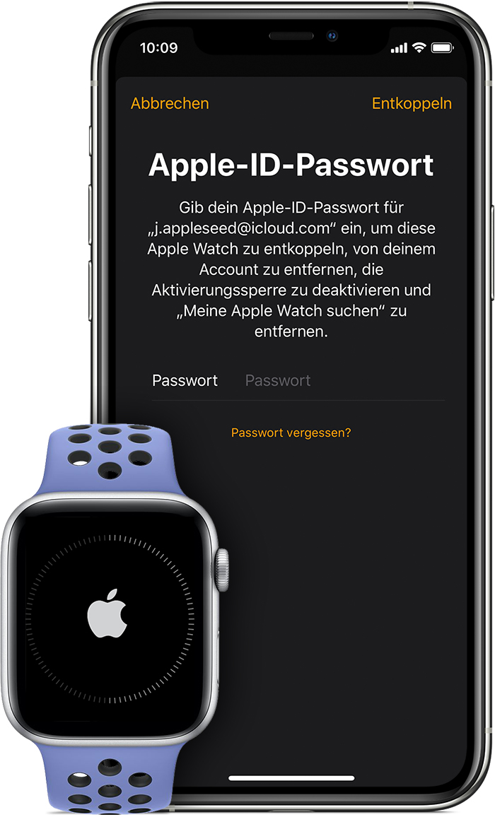 Aufforderung zur Eingabe des Apple-ID-Passworts zum Aufheben der Aktivierungssperre