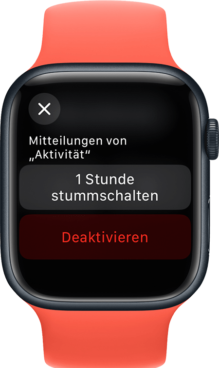 Apple Watch mit Mitteilungsbildschirm für Mitteilungen