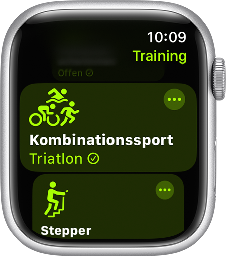 Die Trainingsoption "Kombinationssport" in der Trainings-App auf der Apple Watch.