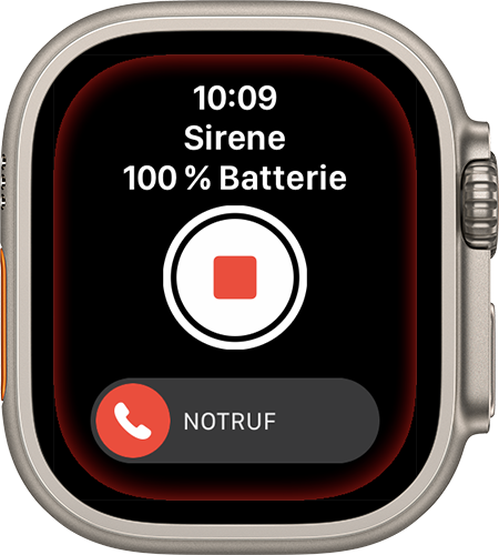 „Sirene“ auf der Apple Watch Ultra anhalten