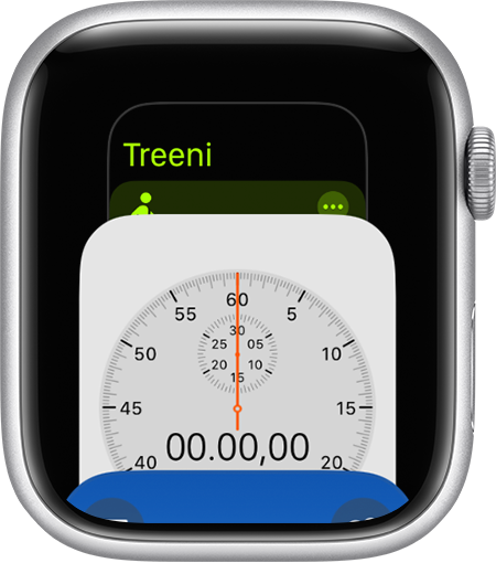 Apple Watch -näyttö, jossa näkyy apinvaihtaja