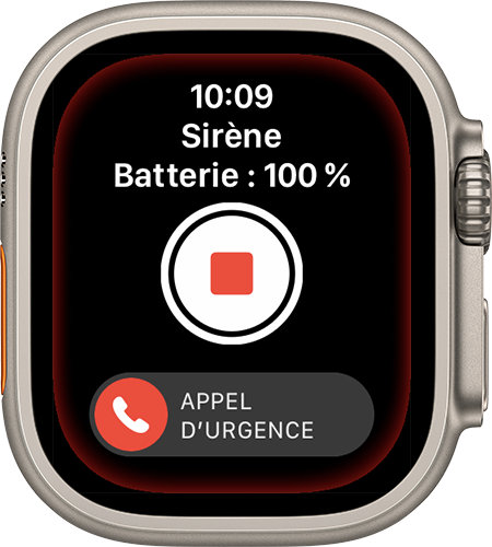 Arrêter Sirène sur Apple Watch Ultra