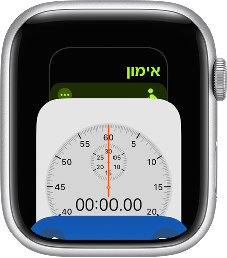 מסך Apple Watch המציג את 'מחליף היישומים'
