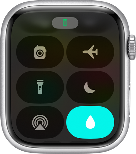 סמל 'נעילת מים' בצג של Apple Watch 