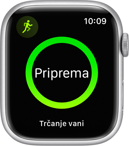  Apple Watch koji prikazuje početak treninga trčanja.